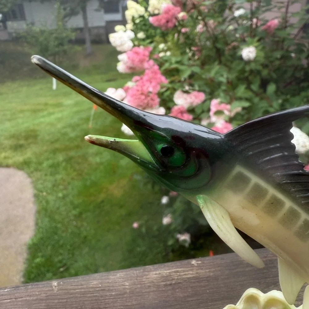Vintage‎ 1970s Wilton Plastic Fish Swordfish Fisherman Decoration Cake Topper